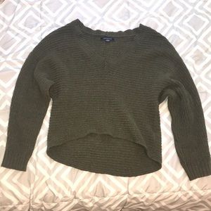 GREEN AMERICAN EAGLE CROPPED SWEATER